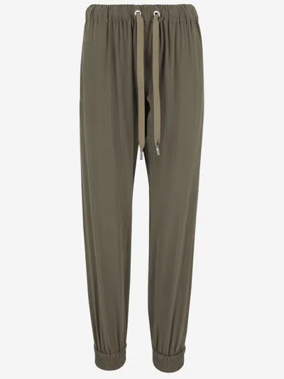 SA SU PHI GREEN VALENTINA JOGGERS SILK PANTS