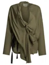Sa Su Phi Draped Belted Wrap Jacket In Multi