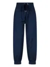 Sa Su Phi High-waisted Silk Blend Athletic Pants With Drawstring Closure In Blue