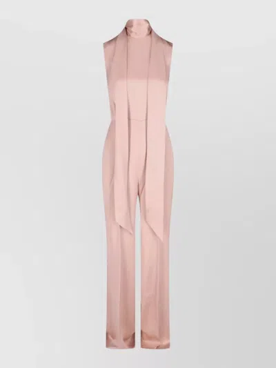 Sa Su Phi Knee Length Dress Open Back Pockets In Pink