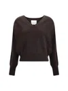 Sa Su Phi Lavinia V Neck Cashmere Sweater In Burgundy