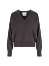Sa Su Phi Long Sleeve Knitwear V-neckline In Brown