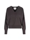 Sa Su Phi Long Sleeve Knitwear V-neckline In Brown