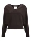 Sa Su Phi Lavinia V Neck Cashmere Sweater In Brown