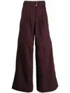 Sa Su Phi Layered-effect Wide-leg Trousers In Red