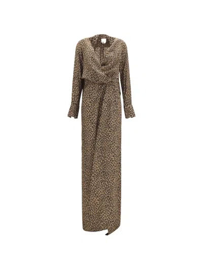 Sa Su Phi Leopard-print Maxi Dress In Brown