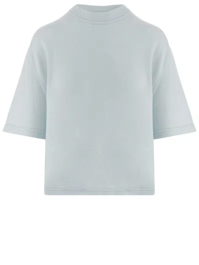Sa Su Phi Light Blue Crewneck Knit Cashmere Sweater