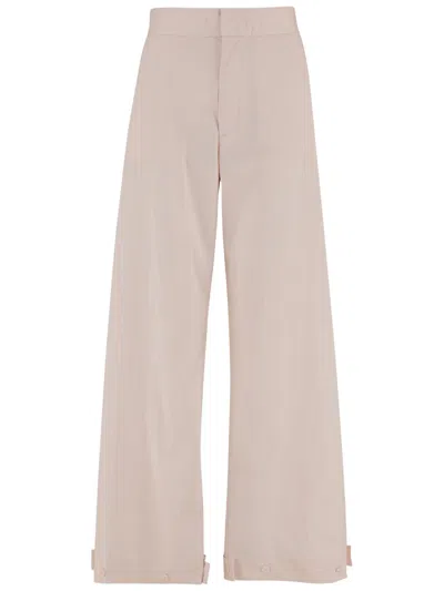 Sa Su Phi Light Pink Wide-leg Cotton-blend Pants In Gold