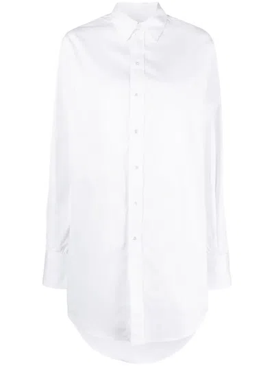 Sa Su Phi Marcella Longline Cotton-poplin Shirt In White