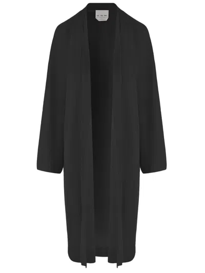 Sa Su Phi Long Open Cashmere And Silk Knit Cardigan In Black