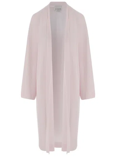 Sa Su Phi Long Open Cashmere And Silk Knit Cardigan In Pink