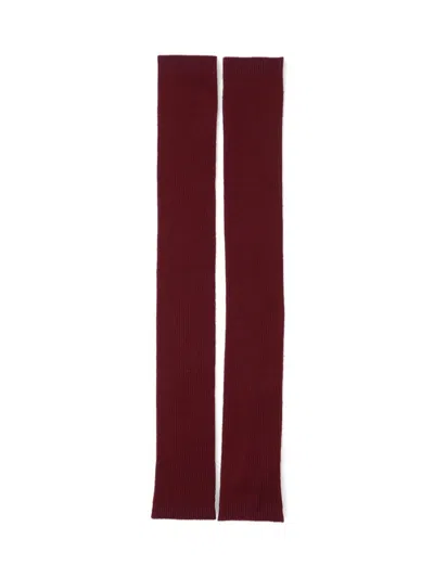 SA SU PHI LONG RIBBED KNIT GLOVES IN DEEP BURGUNDY SHADE
