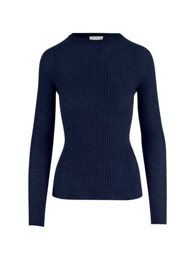 Sa Su Phi Long-sleeved Ribbed T-shirt In Blue