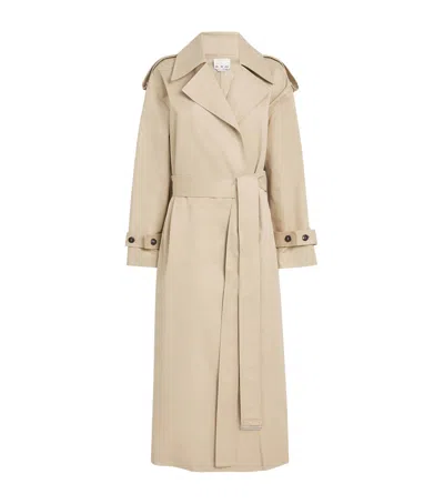 Sa Su Phi Longline Trench Coat In Beige