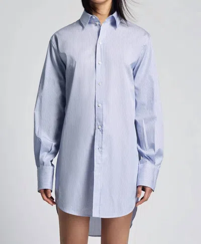 Sa Su Phi Marcella Long Shirt In White/blue In Multi