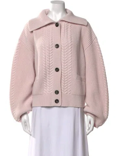 Pre-owned Sa Su Phi Merino Wool Open Front Sweater In Pink