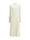 Sa Su Phi Morena Ribbed-cuff Long Dress In Neutral