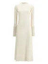 Sa Su Phi Morena Ribbed-cuff Long Dress In Neutral