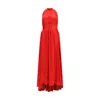 Sa Su Phi Multicolor Polyester Long Dress In Red