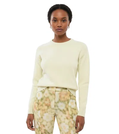Sa Su Phi Off White Crew Neck Sweater In Yellow