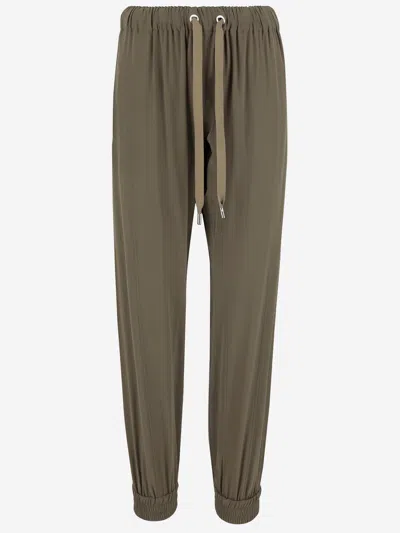 Sa Su Phi Pantaloni Valentina Joggers In Seta In Green