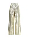 Sa Su Phi Pleated Metallic Trousers In Gold