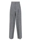 Sa Su Phi High Waist Wide Leg Trousers With Pleats In Gray