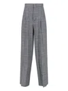 Sa Su Phi High Waist Wide Leg Trousers With Pleats In Gray