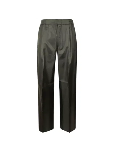 Sa Su Phi Pleated Straight-leg Trousers In Black