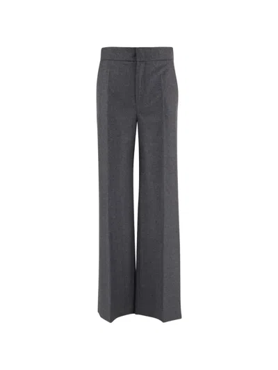 Sa Su Phi Pleated Wide-leg Trousers In Gray