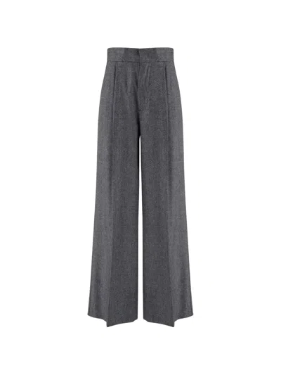 Sa Su Phi Pleated Wide-leg Trousers In Gray