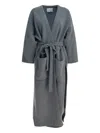 Sa Su Phi Pockets Belted Coat In Gray