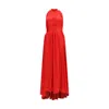 Sa Su Phi Multicolor Polyester Long Dress In Red