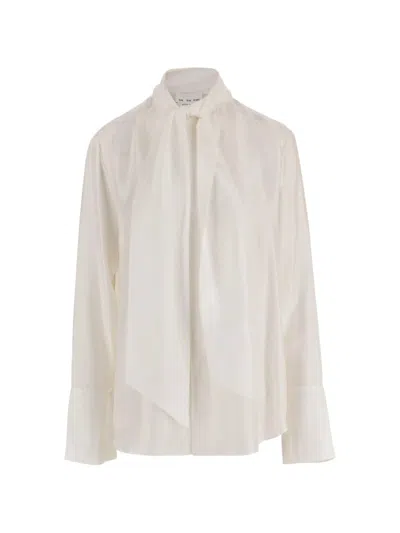 Sa Su Phi Pussy-bow Long-sleeve Shirt In White