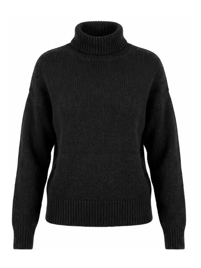 Sa Su Phi Raglan High Neck Sweater With Back Slit In Blue