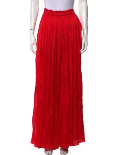 Pre-owned Sa Su Phi Raw-edge Trim Long Skirt W/ Tags In Red