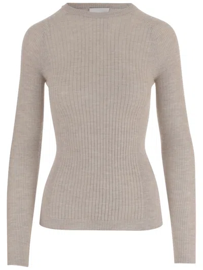 Sa Su Phi Ribbed Cashmere And Silk Knit Sweater In Gray