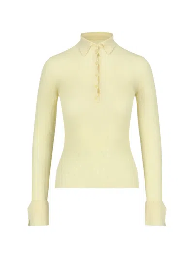 SA SU PHI RIBBED CASHMERE-SILK POLO WITH CLASSIC COLLAR