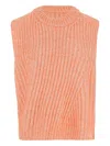 Sa Su Phi Ribbed Crew Neck Sleeveless Sweater In Orange