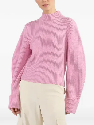 Sa Su Phi Ribbed High-neck Sweater In Pink