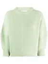 Sa Su Phi Ribbed-knit Cashmere Jumper In Green