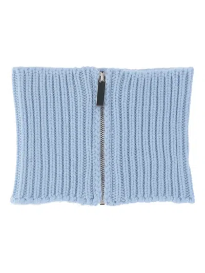Sa Su Phi Cashmere Knit Cashmere Collar Scarf In Blue
