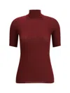 Sa Su Phi Ribbed Knit Top In Burgundy