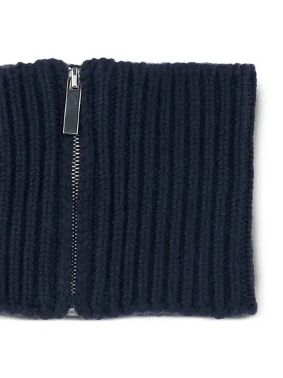 Sa Su Phi Ribbed-knit Zip-fastening Scarves In Blue