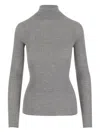 Sa Su Phi Cashmere And Silk Rib Knit Sweater In Gray