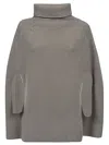 Sa Su Phi Ribbed Wool High Neck Cape In Gray