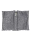 Sa Su Phi Ribbed Zip Neck-warmer Scarf In Gray