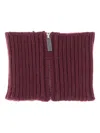 Sa Su Phi Textured Ribbed Scarf For All Seasons In Burgundy