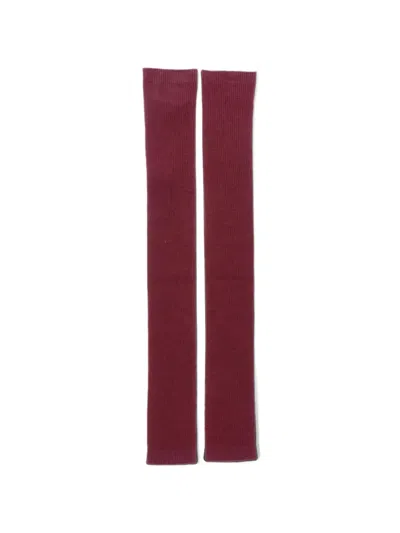 Sa Su Phi Ribbed-knit Arm Warmers In Red