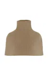 Sa Su Phi Ribbed-knit Roll-neck Cape In 뉴트럴